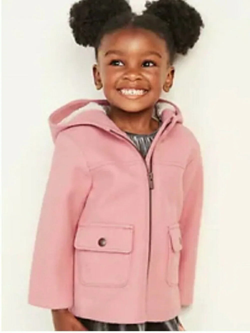 Old Navy Toddler Girl Soft-Brushed Hooded Coat Antique Pink Size 12-18M- NWT